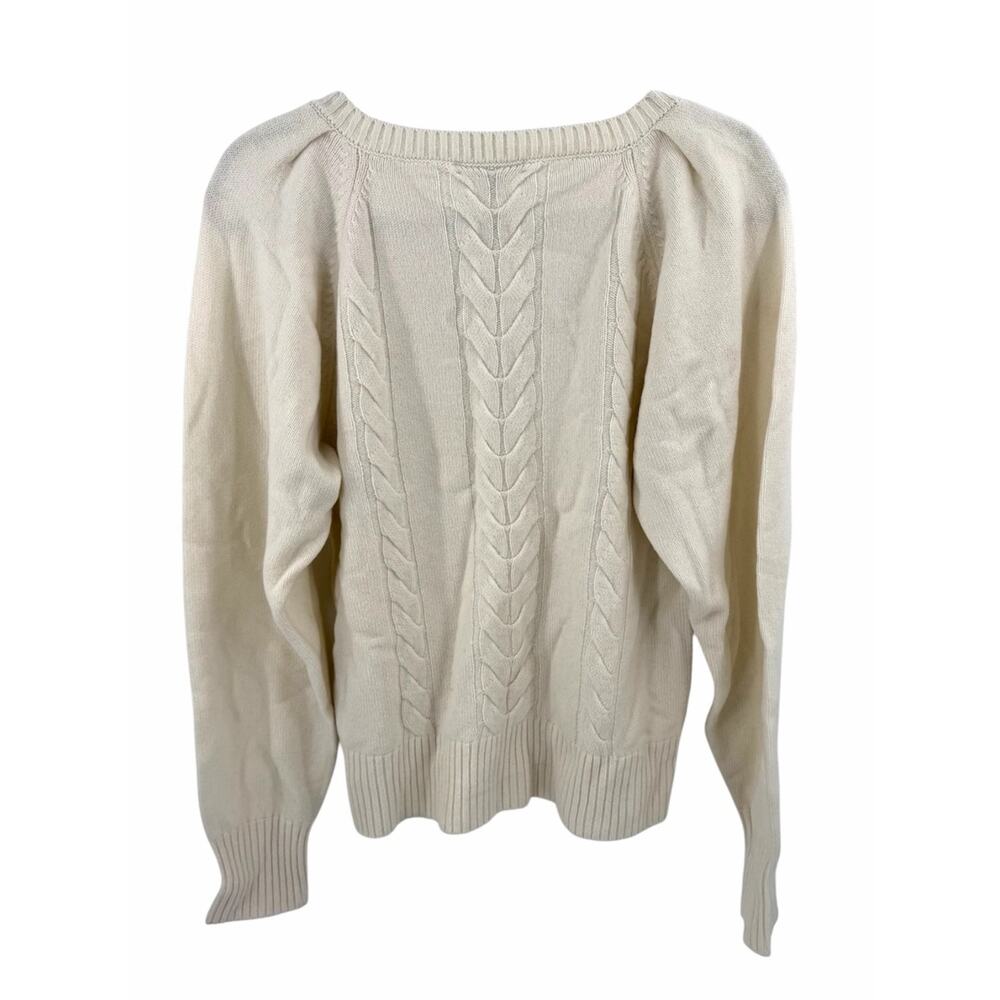 Madewell V-Neck Pullover Sweater in Merino Wool in cream Size L - Picture 6 of 7